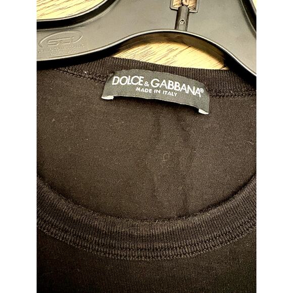 Dolce & Gabbanna Men's Black Crew Neck Cotton Tee IT 58 (US 48) - Picture 4 of 9